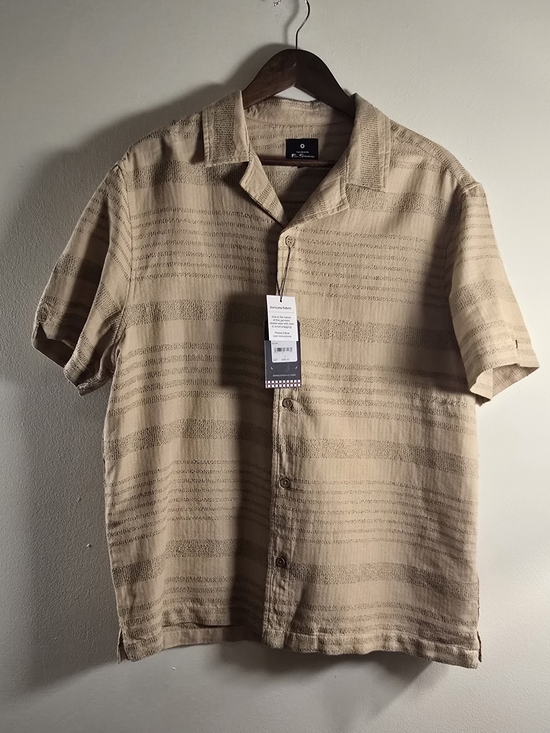 Ben Sherman Other - Ben Sherman Textured Stripe Short Sleeve Shirt Men's Striped Cotton Blend Shirt